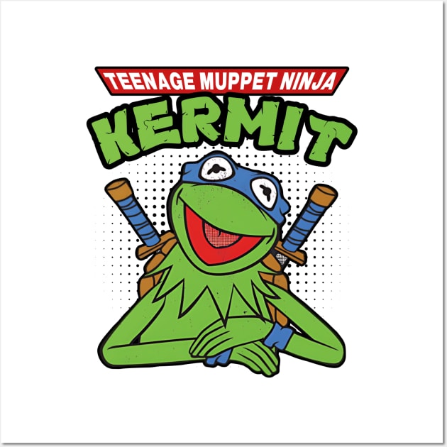 Teenage Muppet Ninja Kermit Wall Art by Indiecate
